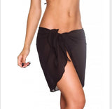 2025 Summer Women's Short Skirt Print Beach Chiffon Silk Scarf Hanging Half-Dress Skirt HZ1208