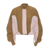 2025 Autumn And Winter Women's Clothing Niche Design Street Hit Color Drawstring Loose Casual Small Coat 1429 HZ1208