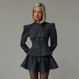 Design Sense Of Color Butterfly Embroidery Suit Women's High-End Spring And Autumn New Waist-High Set Dress HZ1208