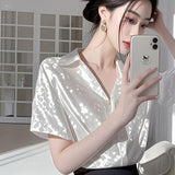 This Year's Explosion Of White Long-Sleeved Set Of Sleeves Of Women's Dress 2025 Early Spring New Korean Loose Match French Top HZ1208