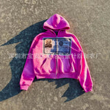 2025 Printing Hoodie Jacket Winter High Street Loose Hot Top HZ1208