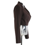 25 Autumn New Double Irregular Pants + Short Coat Top Fashion Casual Set Women 1815 HZ1208