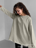 2025 Spring Autumn New Pure Cotton Long-Sleeved T-Shirt Women Hand-Wearing Loose Blouse Hot 3316 HZ1208