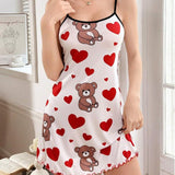 2025 Hot New Pajamas Set Women's Milk Silk Pajamas Sling Skirt Cute Print Source HZ1208