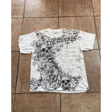 0627 Short Sleeve 2025 New Printed Skull Head T-Shirt Top With Casual Fashion Round Neck Short Sleeve HZ1208