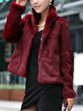 2025 Women's Winter Warm Imitation Kite Rabbit Wool Coat Plush Collar Imitation Fur Short Coat HZ1208