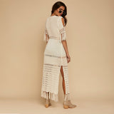 Spring And Summer New Solid Knitted Jersey Bikini Skirt Belt Long Beach Coat HZ1208