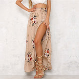 2025 Women's Summer New Chiffon Flower Half-Body Skirt Irregularly Tied With Open Fork And Hip Skirt HZ1208