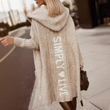 New Sweater Cardigan Long Letter Knitted Loose Knit Coat Woman In Autumn/Winter 2025 HZ1208