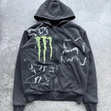 Leaf Camouflage Sweatshirt Harajuku Dark Jersey Aesthetic Couple Hicha Gothic Streetwear Hoodie HZ1208