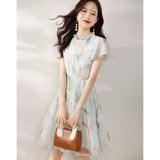 French High-End Fairy Dress Women's Summer 2025 New Super Fairy Princess Dress Holiday Style Beautiful Long Dress HZ1208