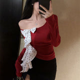 2025 Cool Sister Style Lace Splicing Hollow Shoulder Vest Female Niche Irregular Thin Coat Summer HZ1208