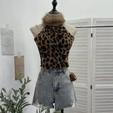 Real Shooting Lace Suspension Sheaf Vest Women's Summer Thin Irregular Lotus Leaf-Side Ribbon Slime Blouse 11851 HZ1208