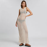 Ocean New Beach Skirt Sexy Knitted Hollow Holiday Long Bikini Swimsuit Hoodie HZ1208