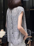 2025 Summer New Korean Version Of Loose Thin Flying Sleeve Temperament Blouse Retro Fashion Three-Dimensional Cut Half-Sleeved HZ1208