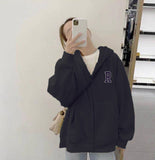 Cute Soft Sister Student Cartoon Meal Jk Coat Zipper Koloumi Cotton Hoodie Jade Cinnamon Dog Print HZ1208