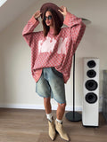 Fashion Trend Design Knitted Bunny Sweater Spring And Autumn Lazy Wind Loose Leisure Women HZ1208