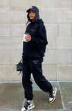 Street Hooded Trousers Set Printing Foamy Hip Hops Casual Women Plus Velvet Sweatpants HZ1208