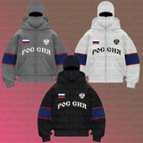 Autumn And Winter Double Hat Jacket Y2K Letter Printing Street Trendy Men's And Women's Hoodie Jacket HZ1208