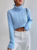 2025 Autumn And Winter New Women's High-Neck Long-Sleeved Sleeve Thighs Short Sweater HZ1208