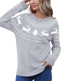 Christmas Sweater Women's Jabbing Autumn And Winter Loose Knitted Round Collar Casual Coat HZ1208