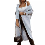 Autumn/Winter 2025 Long Cardigan Hoodie Knitted Sweater Jacket Long Sleeve HZ1208