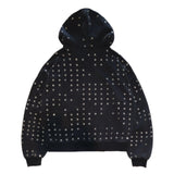 Personality Trendy Autumn New Round Ring Hole Hoodie Zipper Trend Open Shirt Hoodie HZ1208