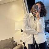 Simple Collar Dark Buckle Cotton Coat Short Coat Women's Autumn And Winter New Loose Thin Cotton Coat Tide HZ1208