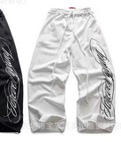 2025 New Popular English Draft Design Men's And Women's Wide Leg Pants Side Print Series Trousers HZ1208