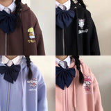 Cute Soft Sister Student Cartoon Meal Jk Coat Zipper Koloumi Cotton Hoodie Jade Cinnamon Dog Print HZ1208
