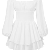 Li-Gian Jumpsuit Women's High-Grade Folds Shoulder Long Sleeves Leisure Super-Sleeves Super-Sleeves Of French Shorts HZ1208