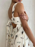 2025 Bow Strap Spring Dress Dress Dress Sexy Bare Back Sling Dress Woman HZ1208