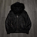 New Two-Piece Hooded Zippered Sweater Street Style Personality Loose Straight Trousers HZ1208