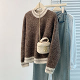 Autumn And Winter Dress New Women's Sweater Women's Korean Round Collar Bumpy Long-Sleeved Knitted Jersey Women Loose Thin Top HZ1208