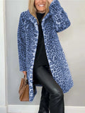 Autumn/Winter 2025 Fashion Leopard-Print Warm Plush Long Coat HZ1208