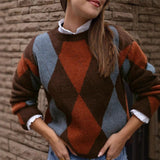 Wrap-On Neck Knitted Vest Design Sweater Wrapped Blouse HZ1208