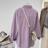 Lighthouse Velvet Solid-Colored Shirt Women's New Spring Retro Korean Version Of Loose And Loose Lazy Casual Blouse HZ1208