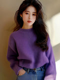 Small Fragrant Wind Soft Long-Sleeved Sweater Women 2025 Autumn And Winter New Lazy Loose Knitted Shirt Top HZ1208
