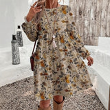 2025 Autumn Women's Vintage Hoodie Hot Long-Sleeved Jungle Maple Branch Pattern 3D Sweater HZ1208