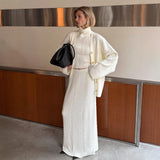 Street Style Retro To Make Old Tight Jumpsuit Set Women's High-End Spring Curly Knitting Tops Women HZ1208