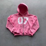 07 Trend Street Loose Sweatwear Suit Men And Women's Hip-Hop Sports Zipper Hoodie Trousers Set HZ1208