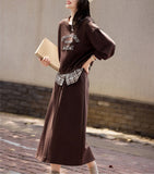 White V-Neck Lantern Sleeve Top Women's Dress 2025 New Early Spring Ocean Design Wears French Chic Shirt HZ1208