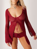 Sexy Beach Skirt In Front Of The Fork Knitted Hollow Bikini Hooded U-Collar Sunscreen HZ1208