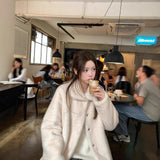 Autumn/Winter 2025 Brown Short Eco-Friendly Fur High Fashion Lazy Blouse HZ1208