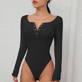 2025 Casual Crew Neck Long Sleeve Bodysuit HZ1208