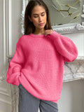Autumn And Winter Ins Style Imitation Marince Sweater Women Lazy Style Temperament Loose Ultra-Soft Knitted Tops Women HZ1208