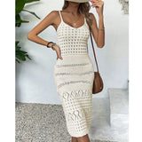 Ocean's New Beach Hooded Jersey Knitted Sexy Sling Dress Sunscreen Woman HZ1208