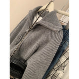 Korean Gray Half-Zip Sweater Women Wear Soft-Creating Knitted Knitted Jacket Coat Tops In Autumn And Winter HZ1208