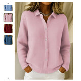 2025 Button Knitted Sweater Cardigan Jacket Autumn And Winter New Solid Color Casual Fashion Women's Clothing HZ1208