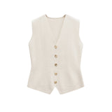 Z Spring New Vest Vest Outside The Vest Blouse Design Sense Of Niche Temperament Knitted Vest Splicing Skirt HZ1208